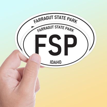 Farragut State Park Idaho White Oval Sticker