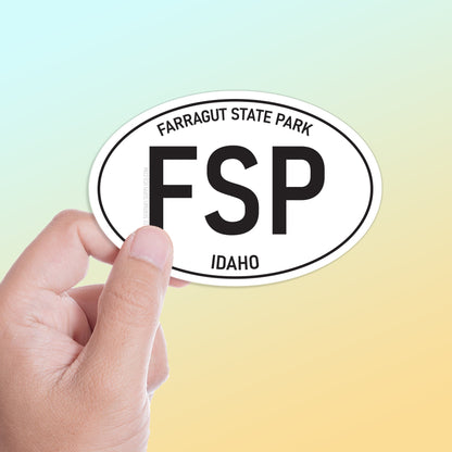 Farragut State Park Idaho White Oval Sticker