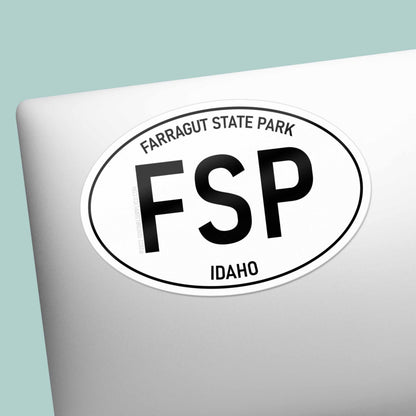 Farragut State Park Idaho White Oval Sticker