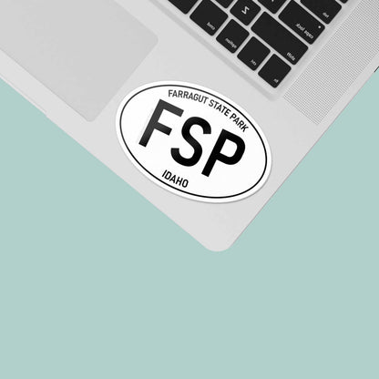 Farragut State Park Idaho White Oval Sticker