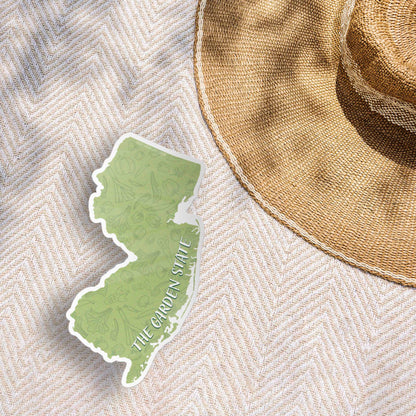 Green Garden State New Jersey Sticker