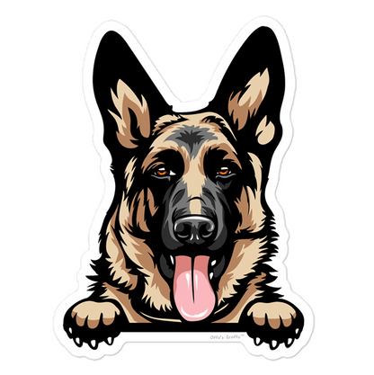 German Shepherd Peeking Paws Sticker