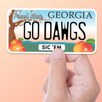 Go Dawgs Georgia License Plate Sticker
