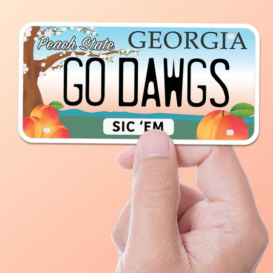 Go Dawgs Georgia License Plate Sticker