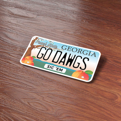 Go Dawgs Georgia License Plate Sticker