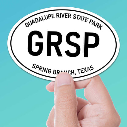 Guadalupe River State Park Texas White Oval Sticker