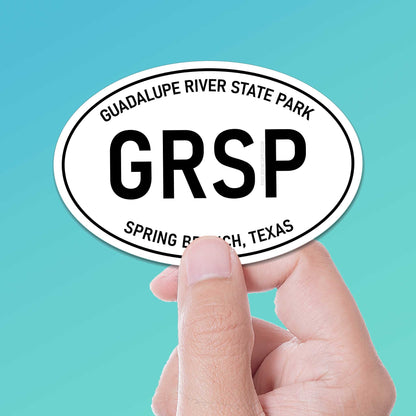 Guadalupe River State Park Texas White Oval Sticker