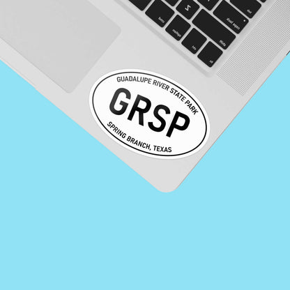 Guadalupe River State Park Texas White Oval Sticker