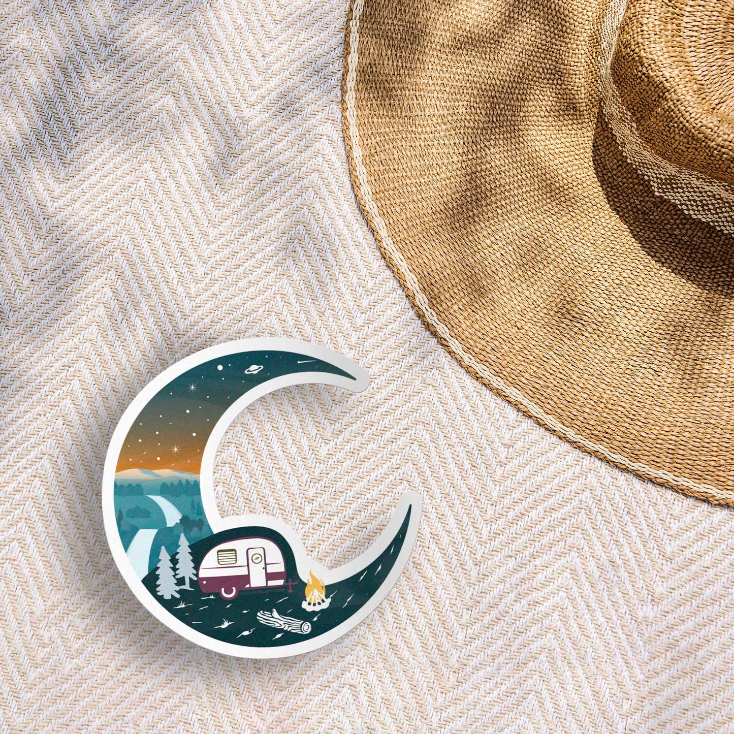 Half Moon Forest Hills Camping Sticker