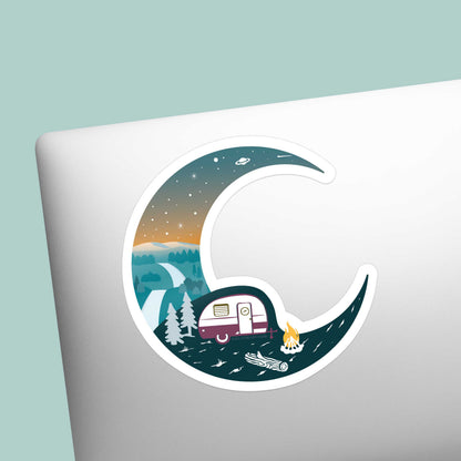 Half Moon Forest Hills Camping Sticker