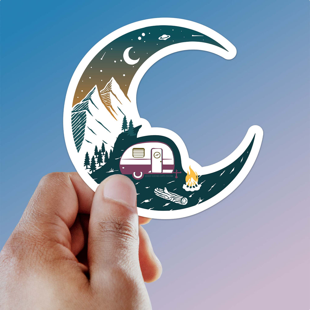 Half Moon RV Camping Sticker