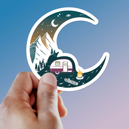 Half Moon RV Camping Sticker