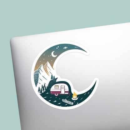 Half Moon RV Camping Sticker