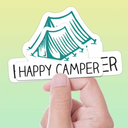 Happy Camper Tent Sticker