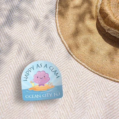 Happy as a Clam Ocean City NJ Sticker