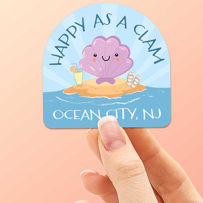 Happy as a Clam Ocean City NJ Sticker