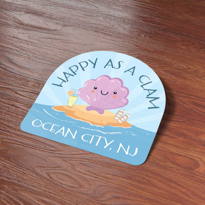 Happy as a Clam Ocean City NJ Sticker