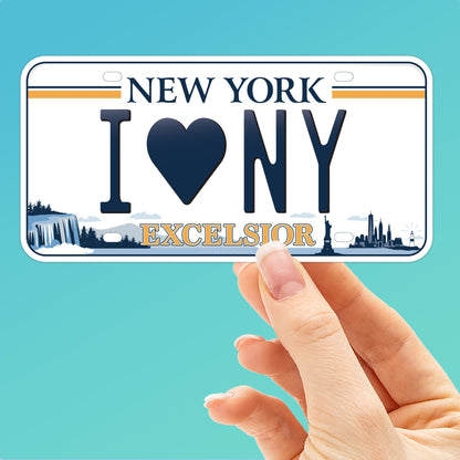 I Love New York License Plate Sticker