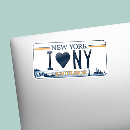 I Love New York License Plate Sticker