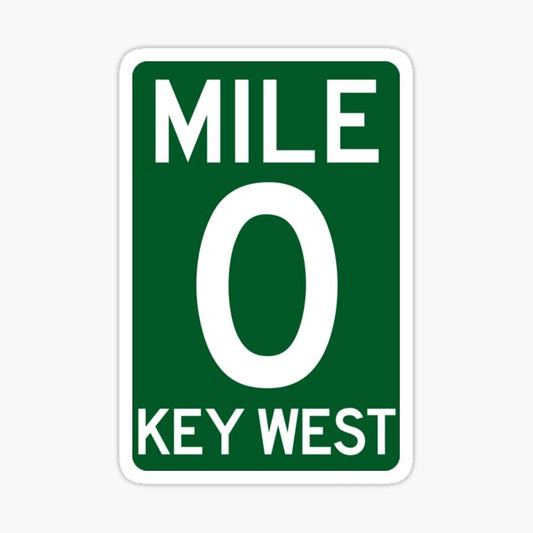 Key West Mile 0 Sticker