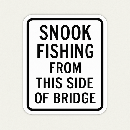 No Fishing To Snook Fishing Sign Magic Sticker | Custom Sticker and Label | Carrco Labels