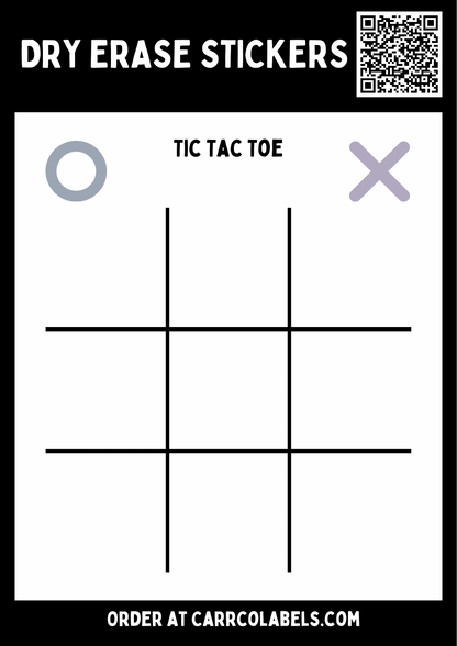 Bulk Tic Tac Toe  Dry Erase Stickers | Custom Sticker and Label | Carrco Labels