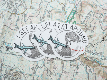I Get Around Travel Sticker