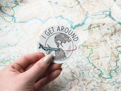 I Get Around Travel Sticker