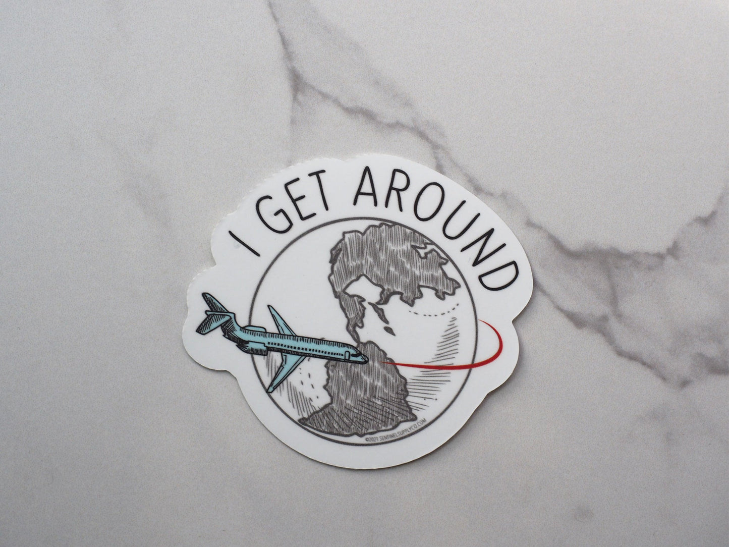 I Get Around Travel Sticker