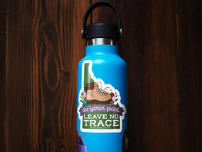 Leave No Trace Idaho Hiking Boot Sticker