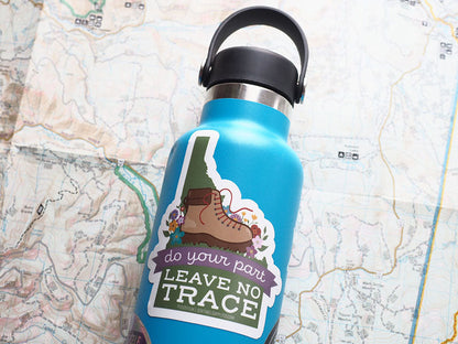 Leave No Trace Idaho Hiking Boot Sticker
