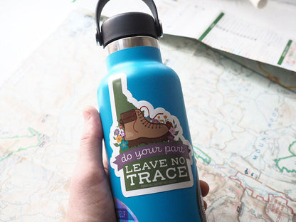 Leave No Trace Idaho Hiking Boot Sticker