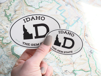 White Oval Idaho Bumper Sticker