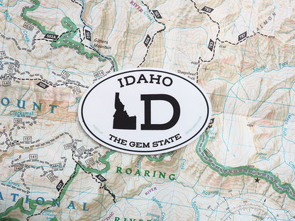 White Oval Idaho Bumper Sticker
