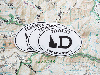 White Oval Idaho Bumper Sticker