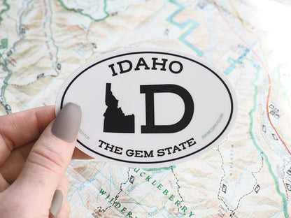 White Oval Idaho Bumper Sticker