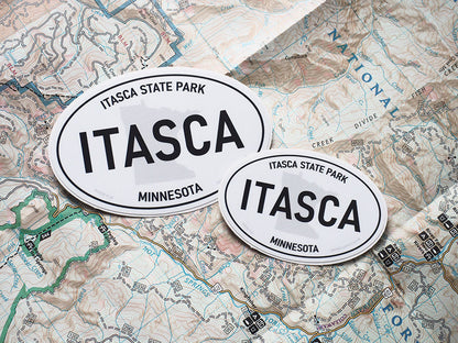 Itasca State Park Minnesota White Oval Bumper Sticker