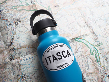 Itasca State Park Minnesota White Oval Bumper Sticker