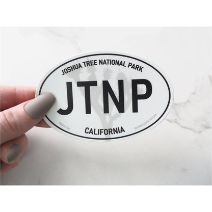 Joshua Tree CA White Oval Bumper Sticker