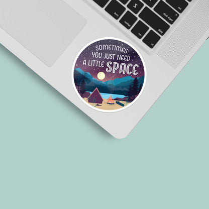 Just Need A Little Space Camping Sticker - Lake