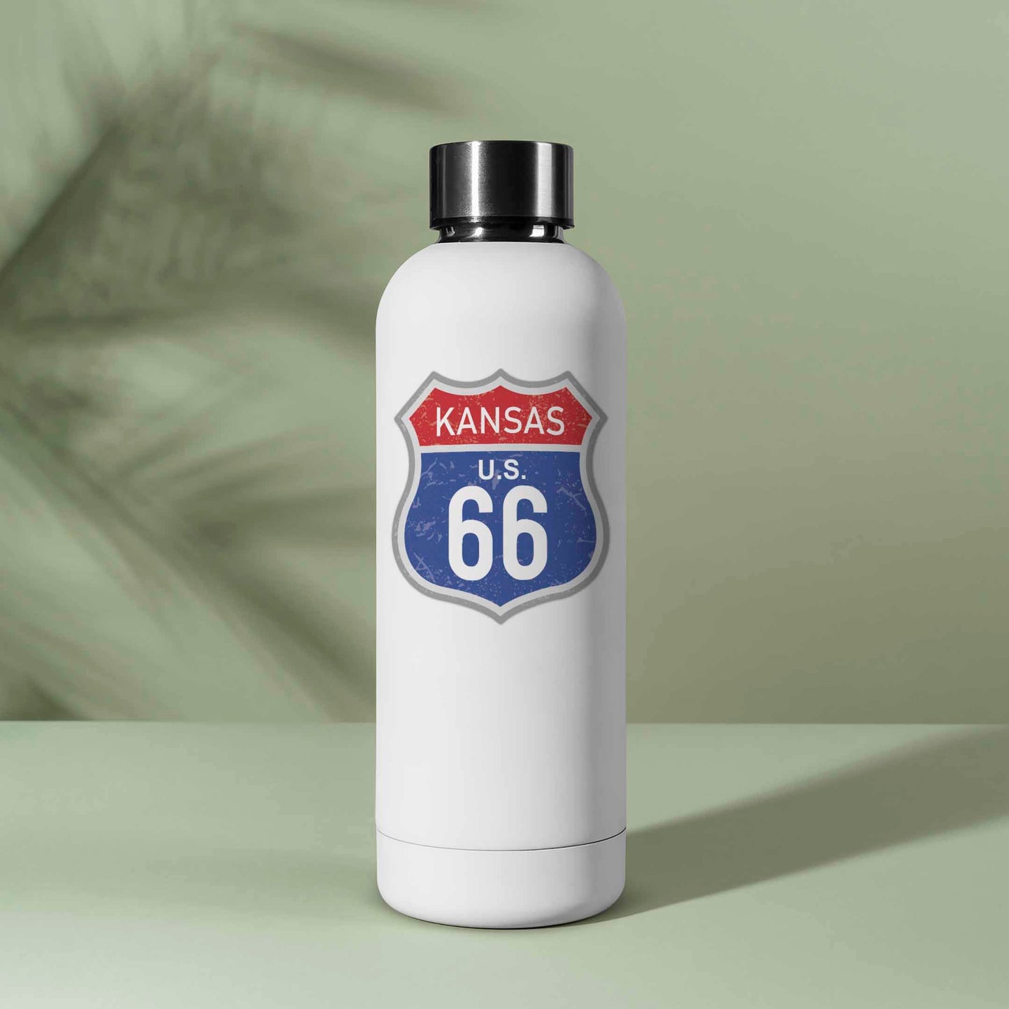 Kansas Blue Route 66 Sticker - Cool KS Vintage Highway Sign Decal