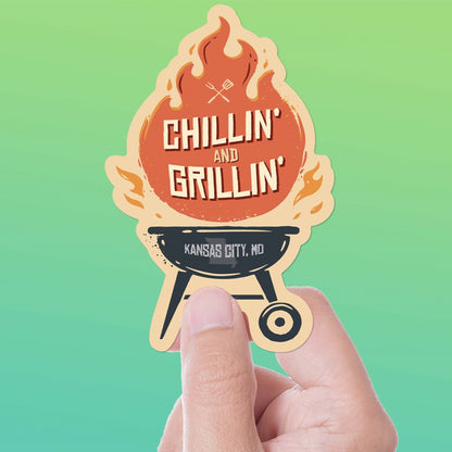 Grillin' & Chillin' Kansas City BBQ Sticker