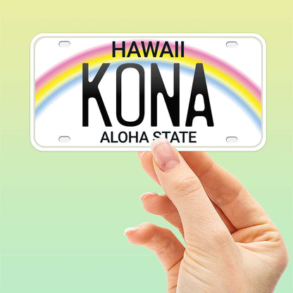 Hawaii License Plate Sticker - Choose Your City or Hawaiian Phrase Decal