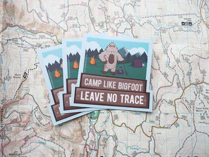 Camp Like Bigfoot Leave No Trace Sticker