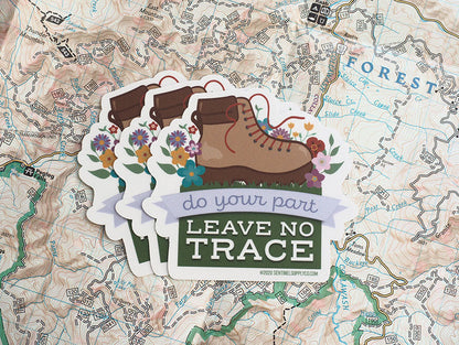 Leave No Trace Hiking Boot Nature Sticker