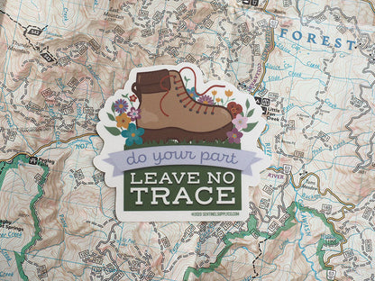 Leave No Trace Hiking Boot Nature Sticker