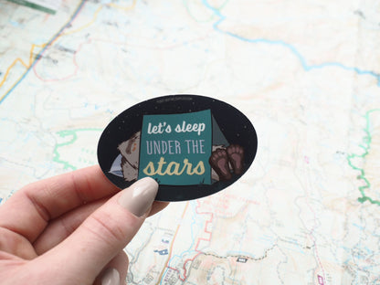 Let's Sleep Under the Stars Bigfoot Sticker