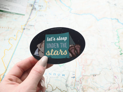 Let's Sleep Under the Stars Bigfoot Sticker