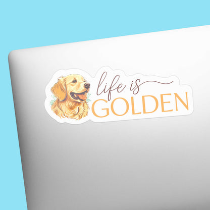 Life is Golden - Cute Golden Retriever Dog Sticker