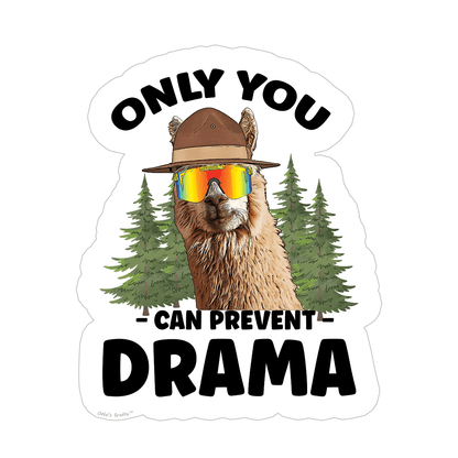 Llama Drama Sticker Only You Can Prevent Drama Sticker for Office Politics Sticker for School No Llama Drama Stickers